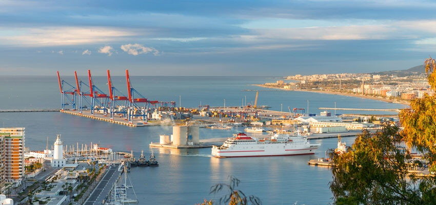 Large transformer transported from the port of Malaga