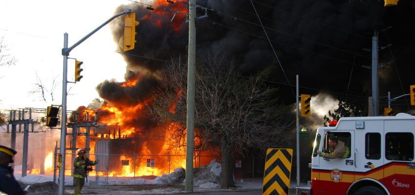 Massive fire caused by faulty transformer engulfs substation in NY