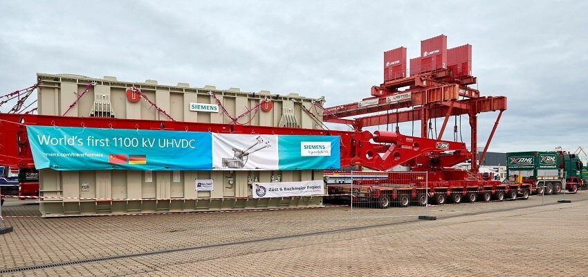 Siemens 1,100 kV transformer enroute to China