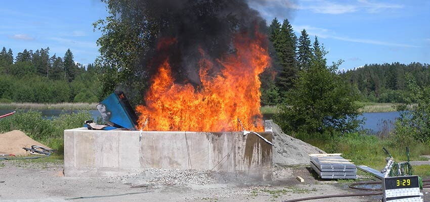 Fire testing for transformer pit fire protection 8952442977db6da9e768909045378306