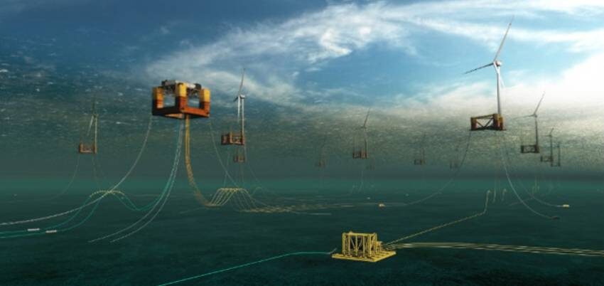 Aker debuts underwater solution for floating offshore wind substations Aker Offshore Wind 850x400