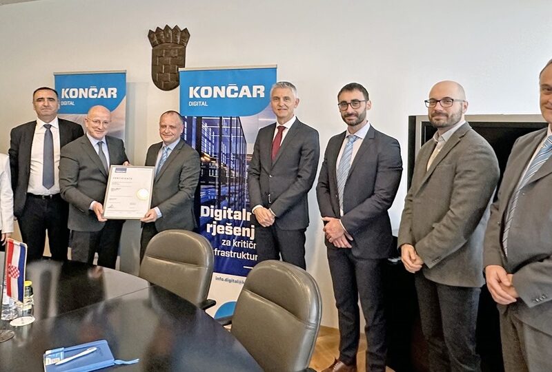 KONČAR数字解决方案荣获网络安全标准证书 KONČAR's digital solution awarded cybersecurity standard certificate