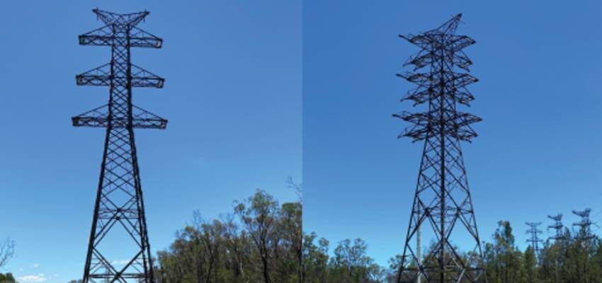 Powerlink builds eight towers to connect solar farm Columboola Solar Farm Towers