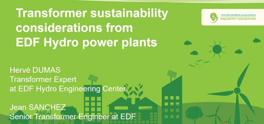 EDF presentation: Transformer sustainability considerations from EDF Hydro power plants EDF illustration - 850 x 400