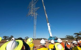 EnergyConnect tower installation Transgrid