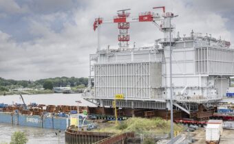 TenneT topside 'west Alpha' ready for journey to final destination at sea