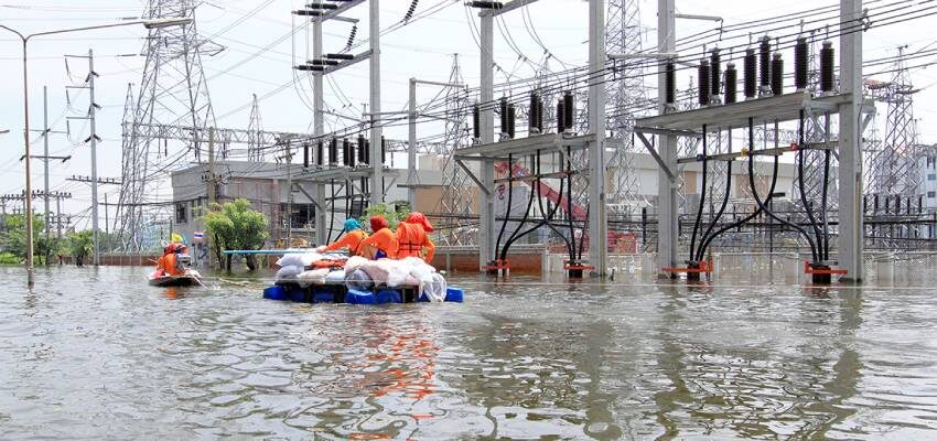 Polywater helps communities with effective system hardening and disaster resilience a flooded substation