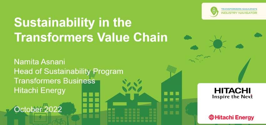 Hitachi Energy presentation I: Sustainability in the Transformers Value Chain Hitachi Energy presentation I - 850 x 400 px