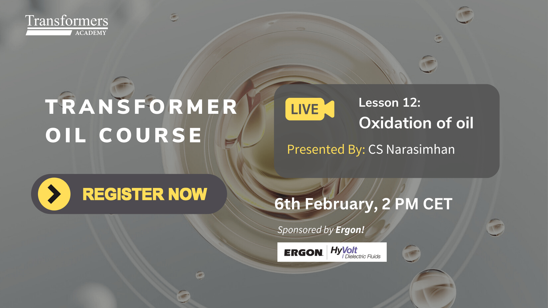 Join us for a new lesson of the Transformer oil course!