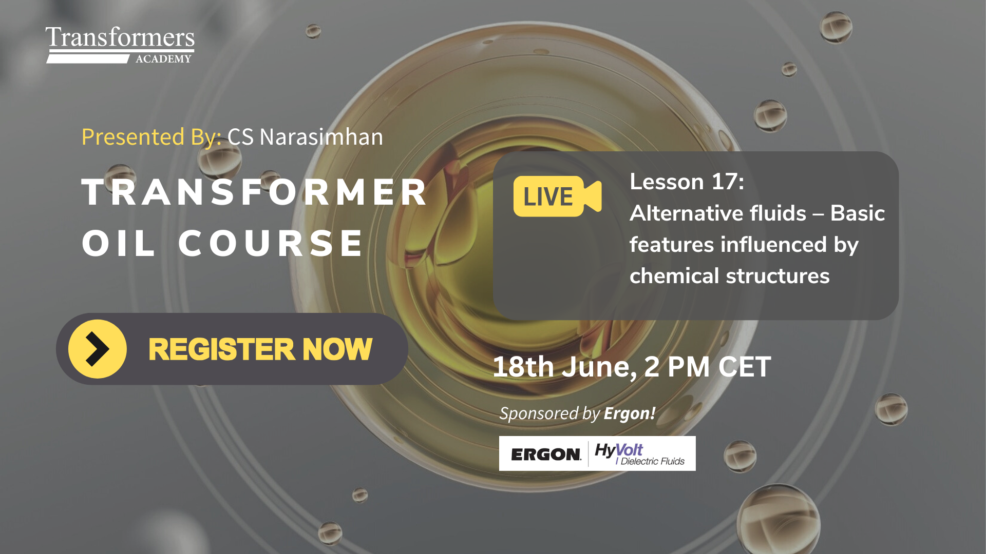 Upcoming Live Lesson: Understanding Alternative Fluids in Transformers