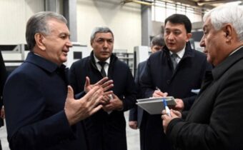 President of Uzbekistan at transformer plant