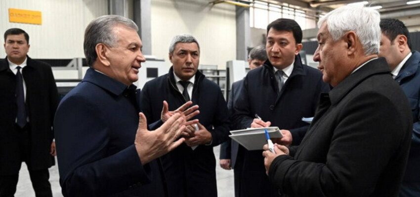 President of Uzbekistan urging for domestic transformer manufacturing President of Uzbekistan at transformer plant