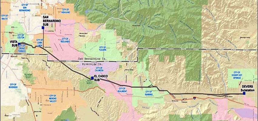 SCE completes transmission project in California SCE map