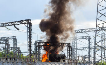 Transformer on fire in Moscow substation