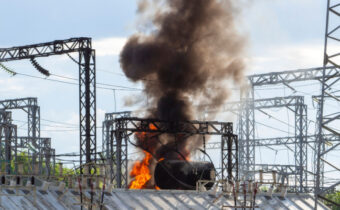 Lightning strike sets substation on fire Lightning strike sets substation on fire