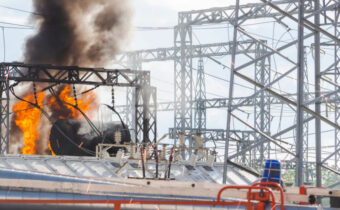 Moscow substation on fire