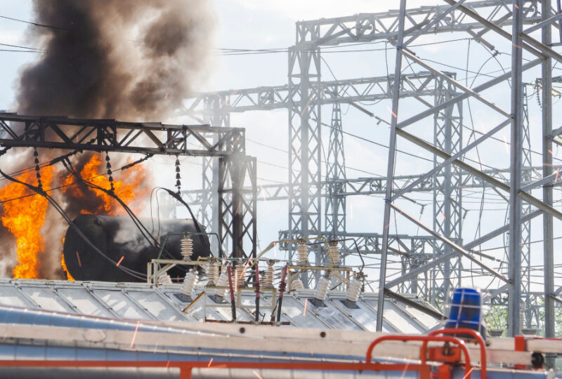 Moscow substation on fire Moscow substation on fire