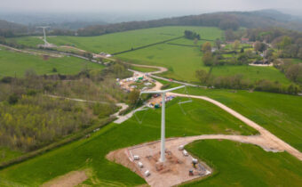 T-pylons on Hinkley Connection Project erected T-pylons on Hinkley Connection Project erected