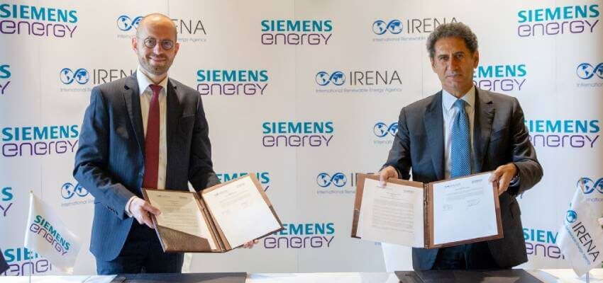 Siemens Energy and IRENA sign partnership agreement Siemens Agreement 850x400