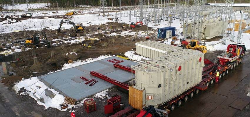 Markbygden delivers 370-tonne transformer to Piteå T3 delivery Råbäcken