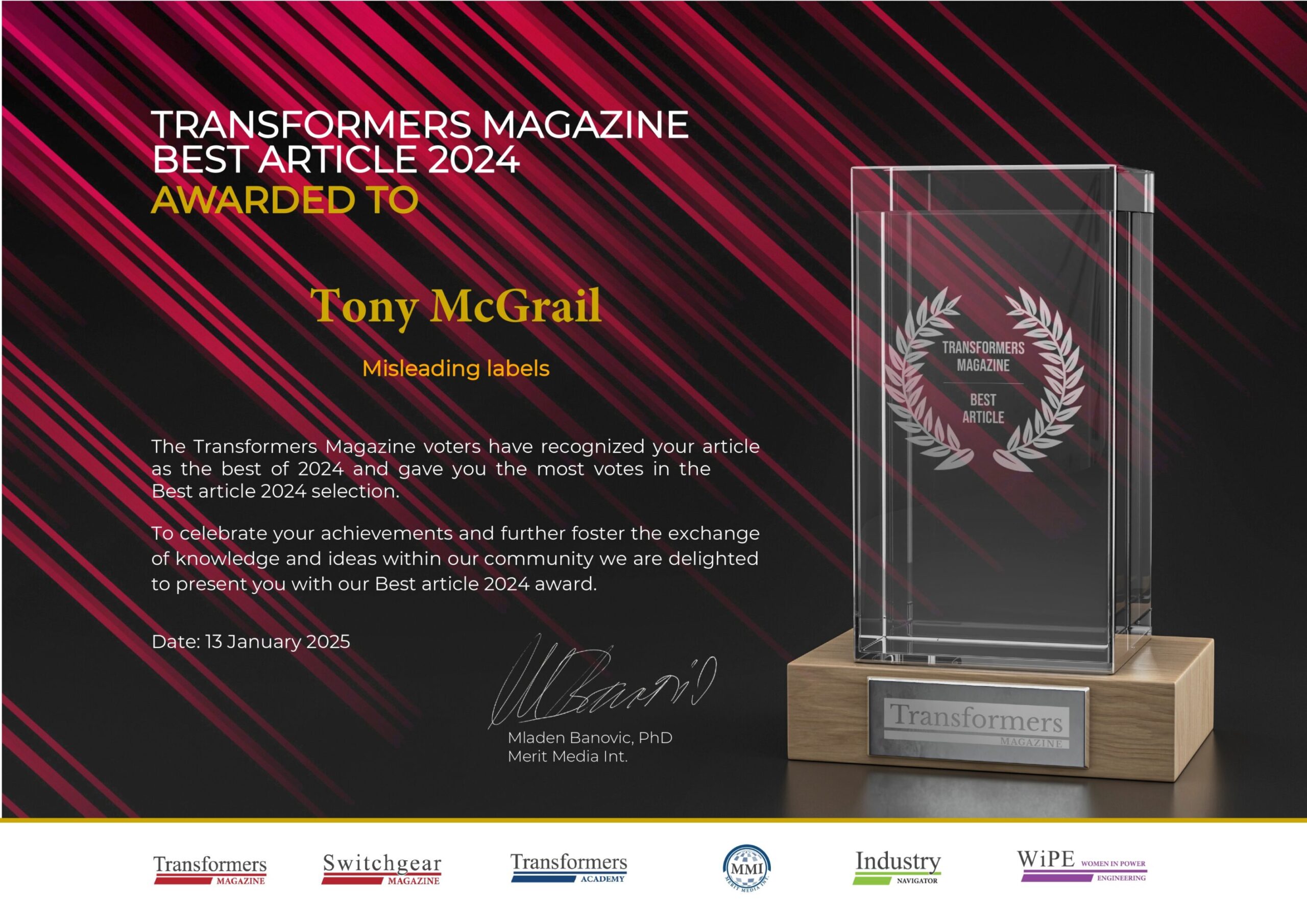 Tony McGrail/Phillip Bonilla - Best article