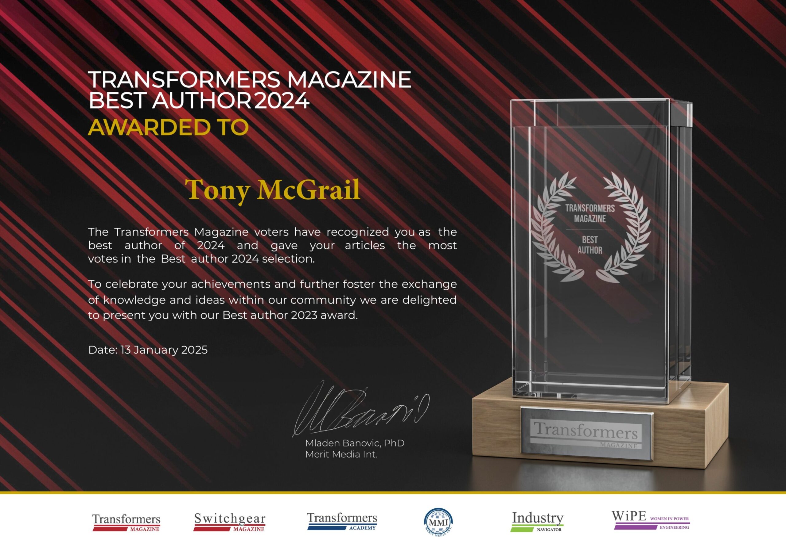Tony McGrail - best author