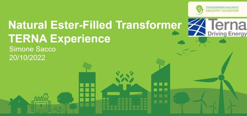 Terna presentation: Natural Ester-Filled Transformer TERNA Experience Terna presentation - 850 x 400