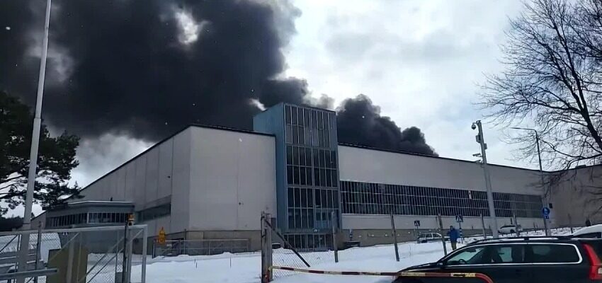 Fire breaks out in factory in Vaasa, Finland Vaasa factory fire Finland