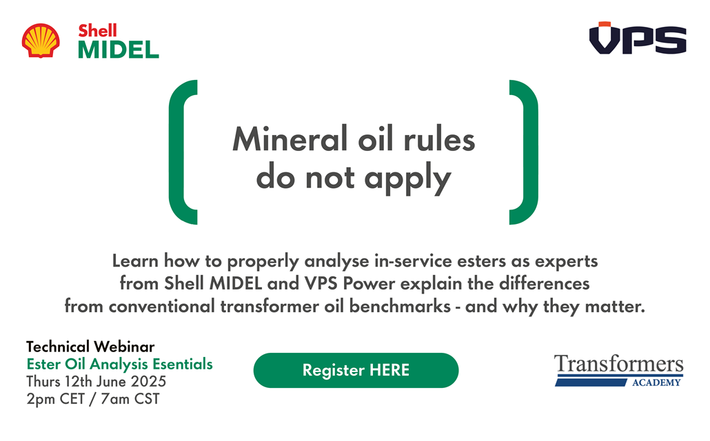 Register Today: IN-SERVICE OIL ANALYSIS – ESTER LIQUID ESSENTIALS – Technical webinar