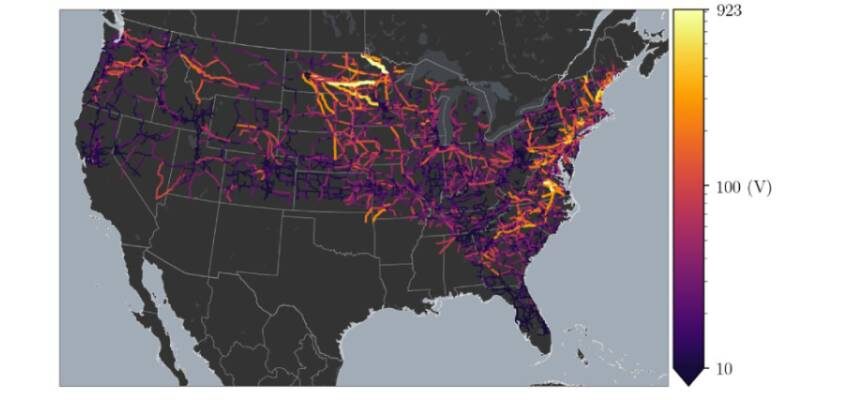 New geoelectric hazard map shows potential vulnerability to high-voltage power grid for two-thirds of the USA new geo electric map