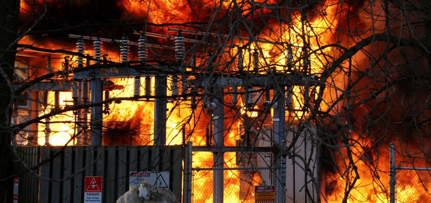 Transformer explosion knocks out power transformer fire