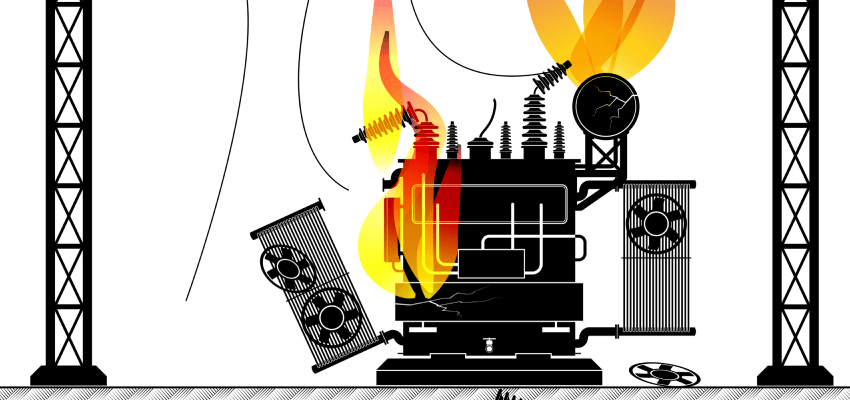 Fire erupts at power substation transformers fire