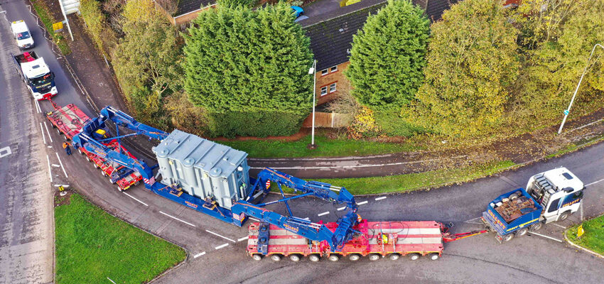 Two Transformers for Leylodge, Kintore Trucks delivering power transformer
